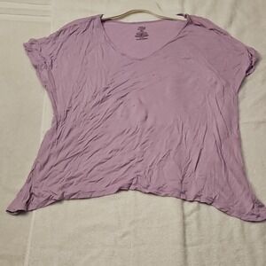 Secret Treasures Sleepwear Essentials Lavender 2X V-Neck Short Sleeve Pajama Top